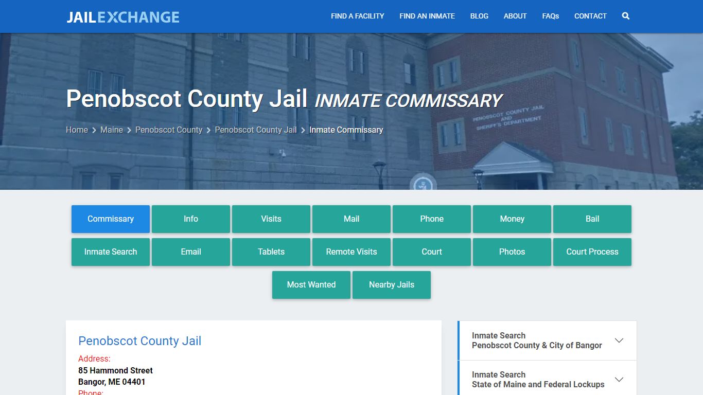 Inmate Commissary, Care Packs - Penobscot County Jail, ME