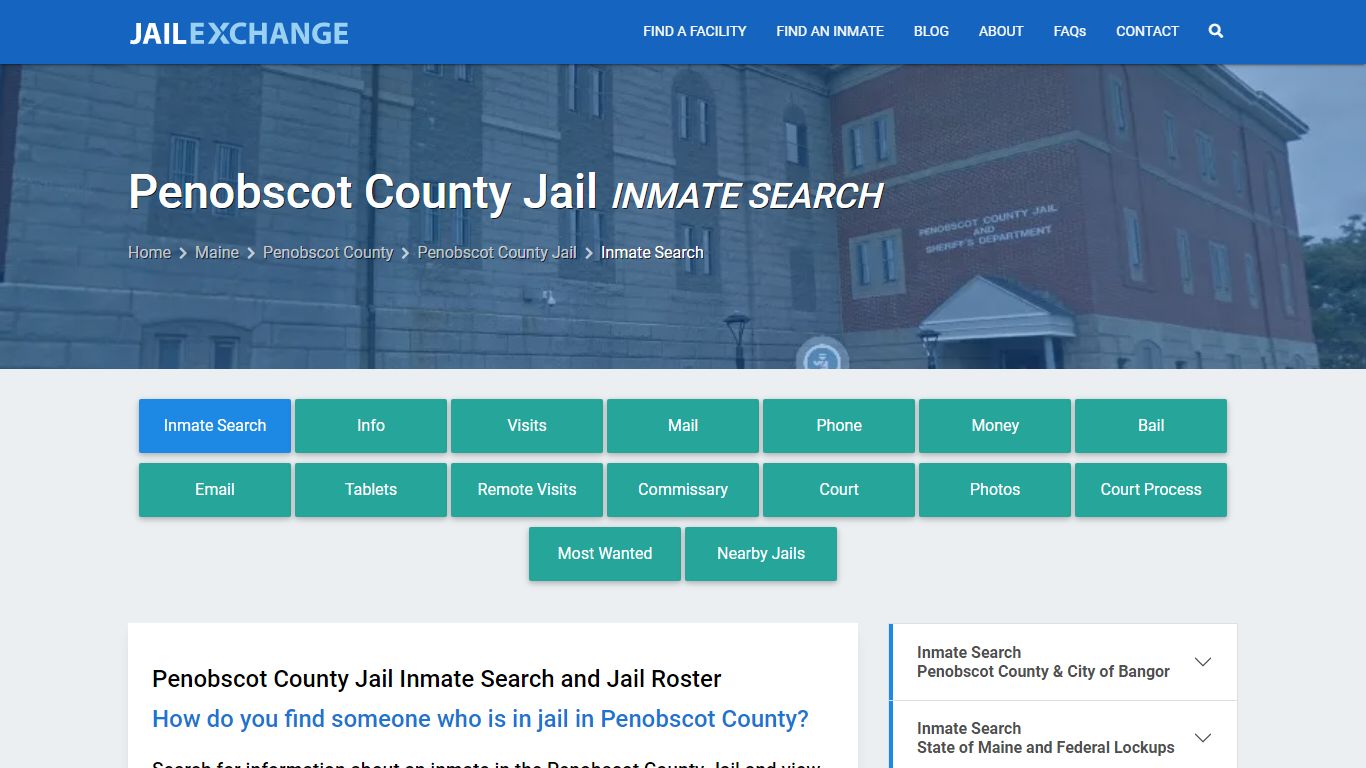 Inmate Search: Roster & Mugshots - Penobscot County Jail, ME