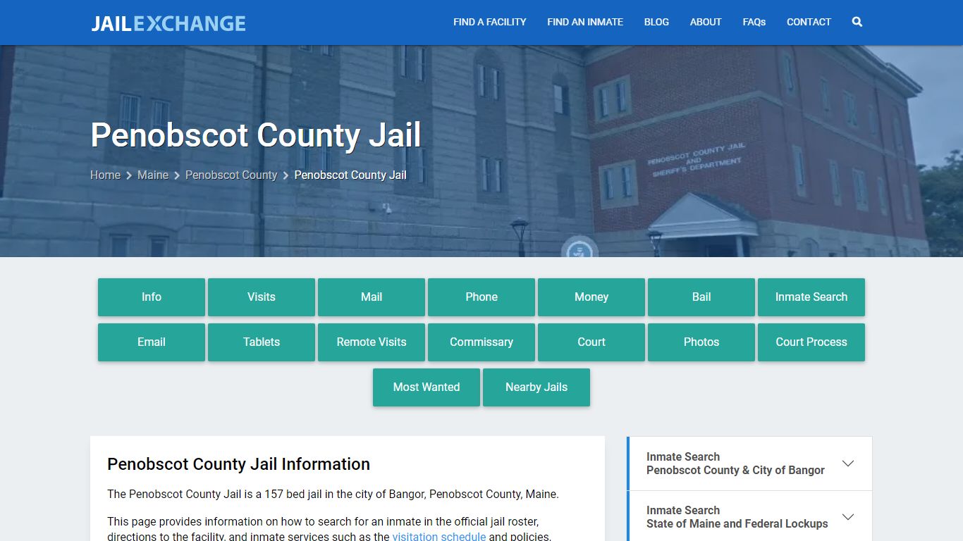 Penobscot County Jail, ME Inmate Search, Information