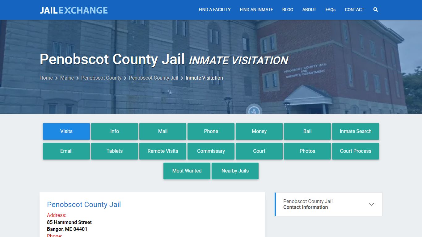 Inmate Visitation - Penobscot County Jail, ME - Jail Exchange
